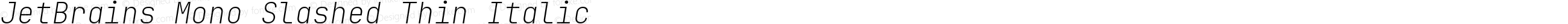 JetBrains Mono Slashed Thin Italic