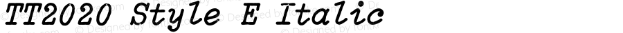 TT2020 Style E Italic