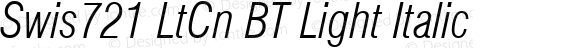 Swis721 LtCn BT Light Italic