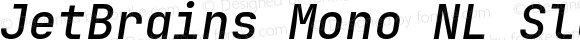 JetBrains Mono NL Slashed Medium Italic