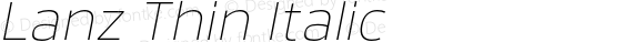 Lanz Thin Italic