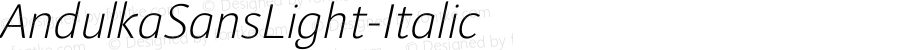 AndulkaSansLight-Italic ☞ Version 001.000;com.myfonts.storm.andulka-sans.light-italic.wfkit2.3Bjk