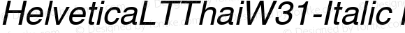 HelveticaLTThaiW31-Italic Regular