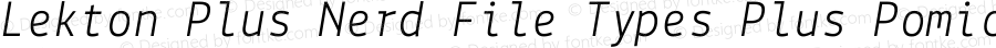 Lekton-Italic Plus Nerd File Types Plus Pomicons