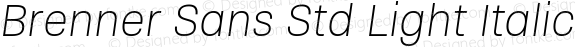 Brenner Sans Std Light Italic