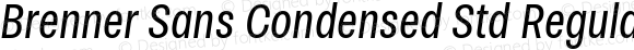 Brenner Sans Condensed Std Regular Italic