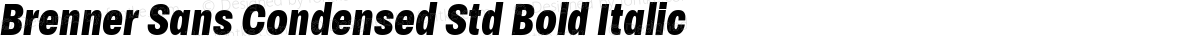 Brenner Sans Condensed Std Bold Italic