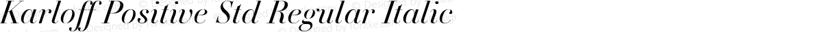 Karloff Positive Std Regular Italic