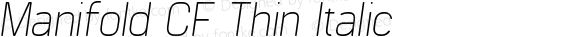 Manifold CF Thin Italic