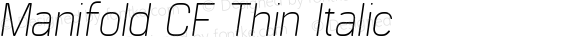 Manifold CF Thin Italic