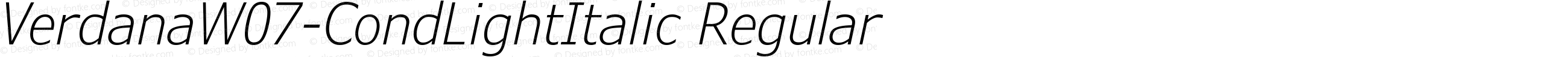 VerdanaW07-CondLightItalic Regular