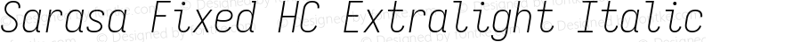 Sarasa Fixed HC Xlight Italic