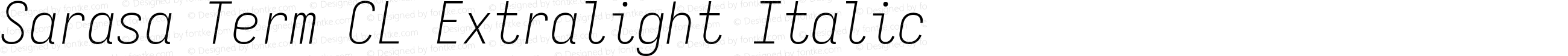 Sarasa Term CL Extralight Italic