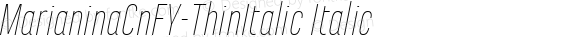 MarianinaCnFY-ThinItalic Italic