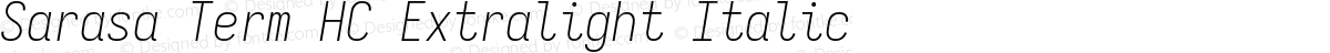 Sarasa Term HC Extralight Italic