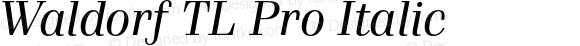 WaldorfTLPro-Italic