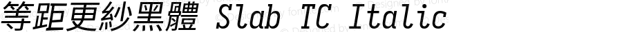 等距更紗黑體 Slab TC Italic