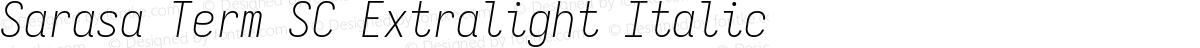 Sarasa Term SC Extralight Italic