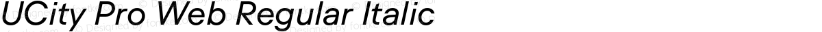 UCity Pro Web Regular Italic