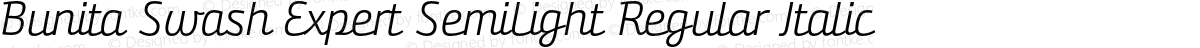 Bunita Swash Expert SemiLight Regular Italic