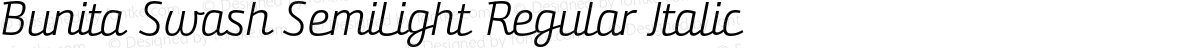 Bunita Swash SemiLight Regular Italic