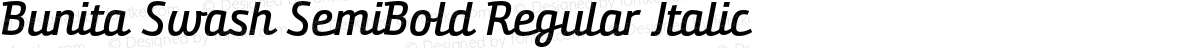 Bunita Swash SemiBold Regular Italic