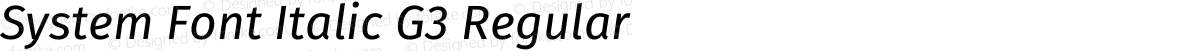 System Font Italic G3 Regular