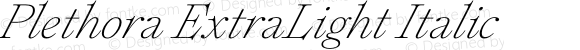 Plethora ExtraLight Italic