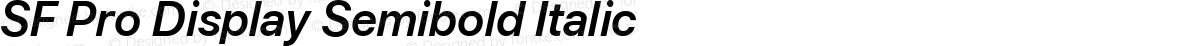 SF Pro Display Semibold Italic