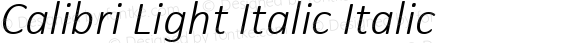 Calibri Light Italic Italic