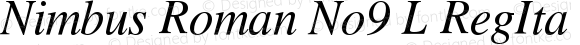 Nimbus Roman No9 L Regular Italic