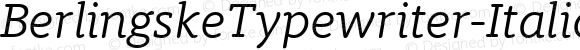 BerlingskeTypewriter-Italic Italic