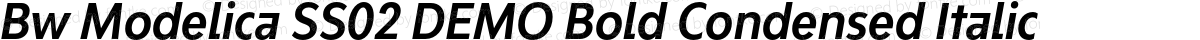 Bw Modelica SS02 DEMO Bold Condensed Italic
