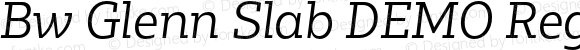 Bw Glenn Slab DEMO Regular Italic