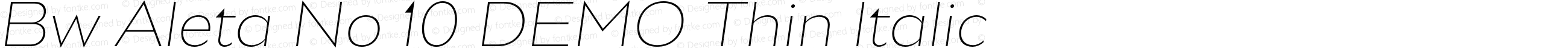 Bw Aleta No 10 DEMO Thin Italic