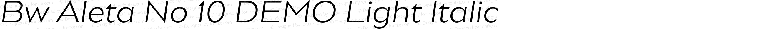 Bw Aleta No 10 DEMO Light Italic