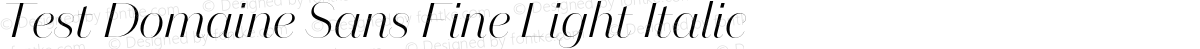 Test Domaine Sans Fine Light Italic