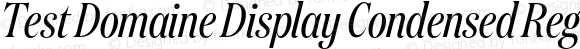 Test Domaine Display Condensed Regular Italic
