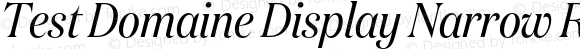 Test Domaine Display Narrow Regular Italic