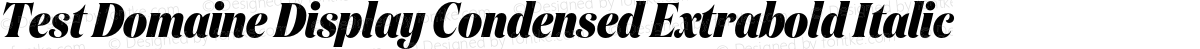 Test Domaine Display Condensed Extrabold Italic