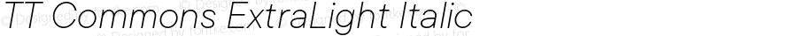 TT Commons ExtraLight Italic