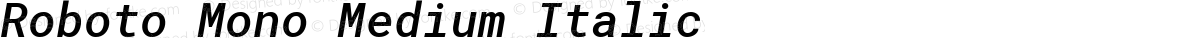 Roboto Mono Medium Italic