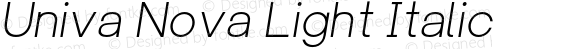 Univa Nova Light Italic