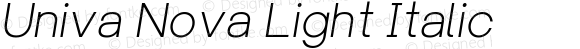 Univa Nova Light Italic