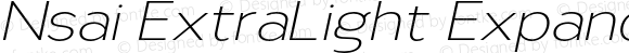 Nsai ExtraLight Expanded Italic