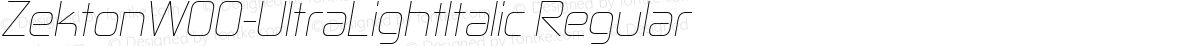 ZektonW00-UltraLightItalic Regular