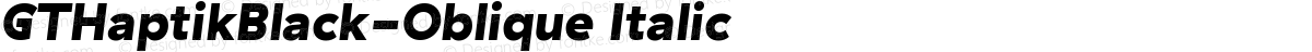 GTHaptikBlack-Oblique Italic