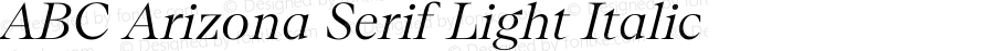 ABC Arizona Serif Light Italic