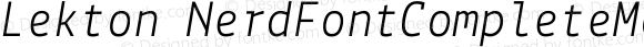 Lekton-Italic Nerd Font Complete Mono