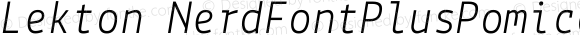 Lekton-Italic Nerd Font Plus Pomicons Mono